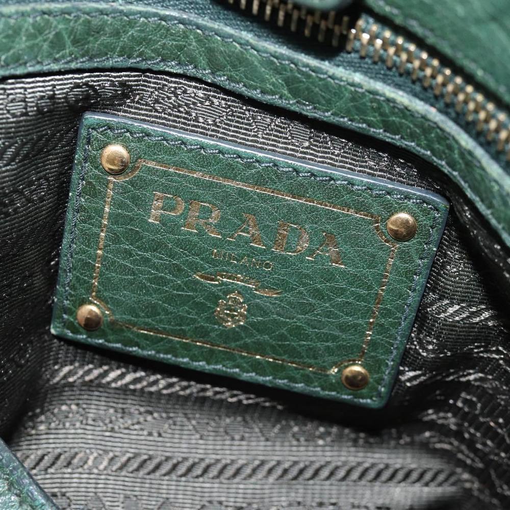 PRADA Tote Bag Leather 2way Khaki Auth bs15124 - Picture 16 of 16